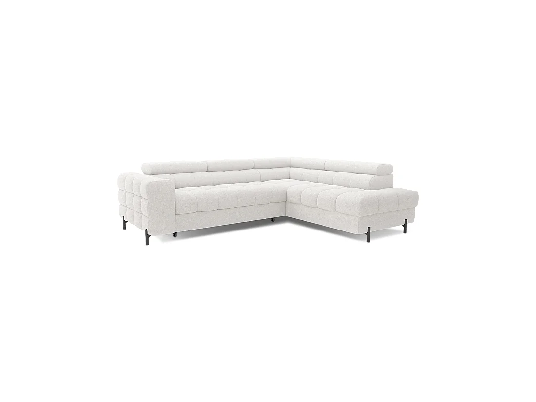 Canapé convertible Blanc alpin FERRUM 5 places angle droit avec couchage 276x93x200cm