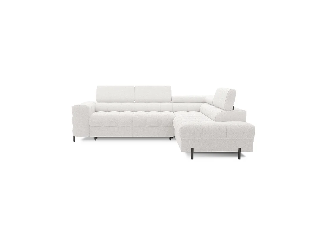 Canapé convertible Blanc alpin FERRUM 5 places angle droit avec couchage 276x93x200cm