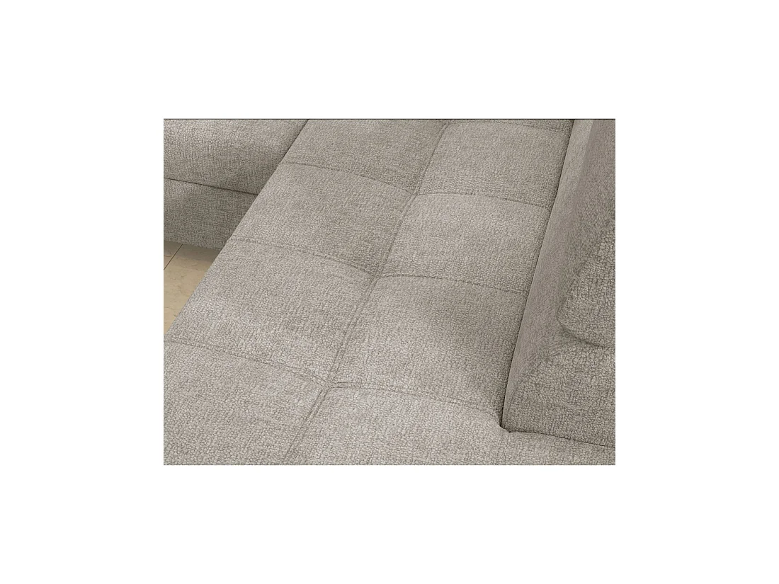 Canapé d'angle convertible PALAZZO 4 places beige – angle gauche avec coffre