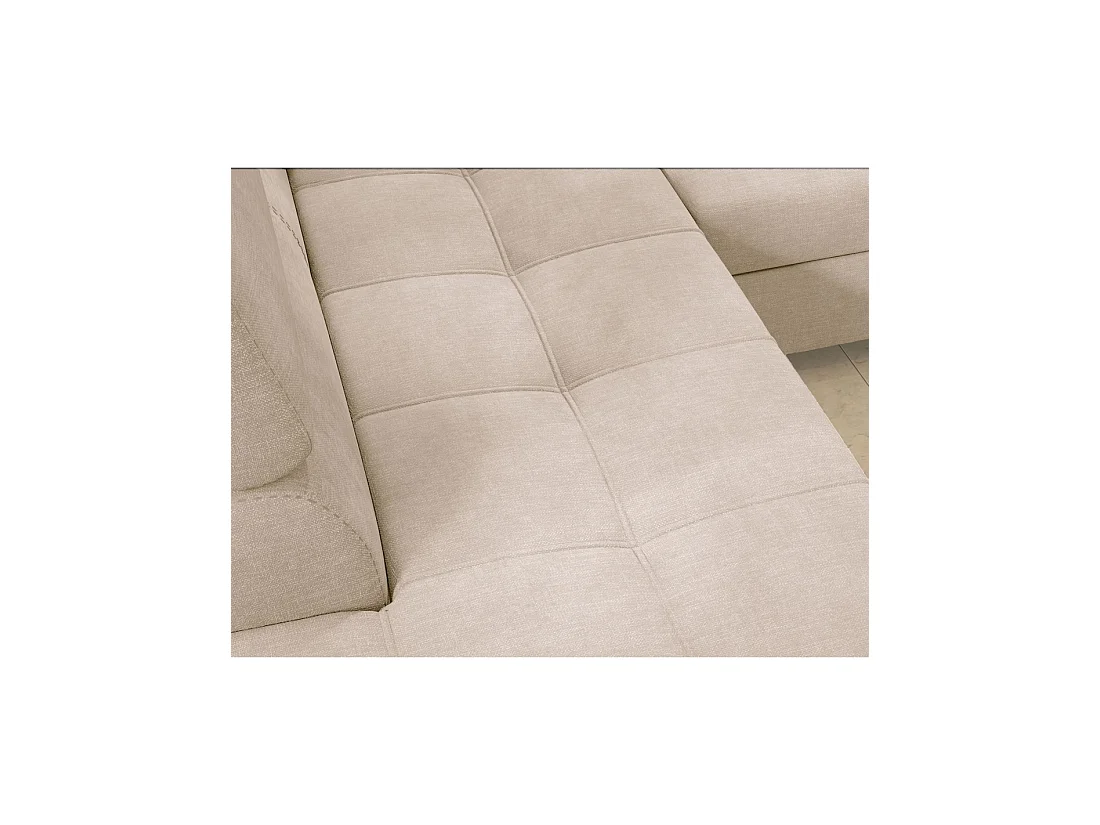 Sofá de esquina convertible PALAZZO 4 plazas beige – ángulo derecho con cofre