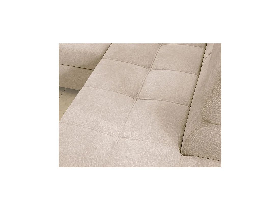 Sofá de esquina convertible PALAZZO 4 plazas beige – ángulo izquierdo con baúl