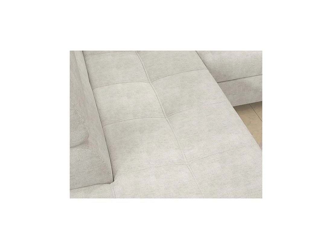 Canapé d'angle convertible PALAZZO 4 places beige – angle droit avec coffre