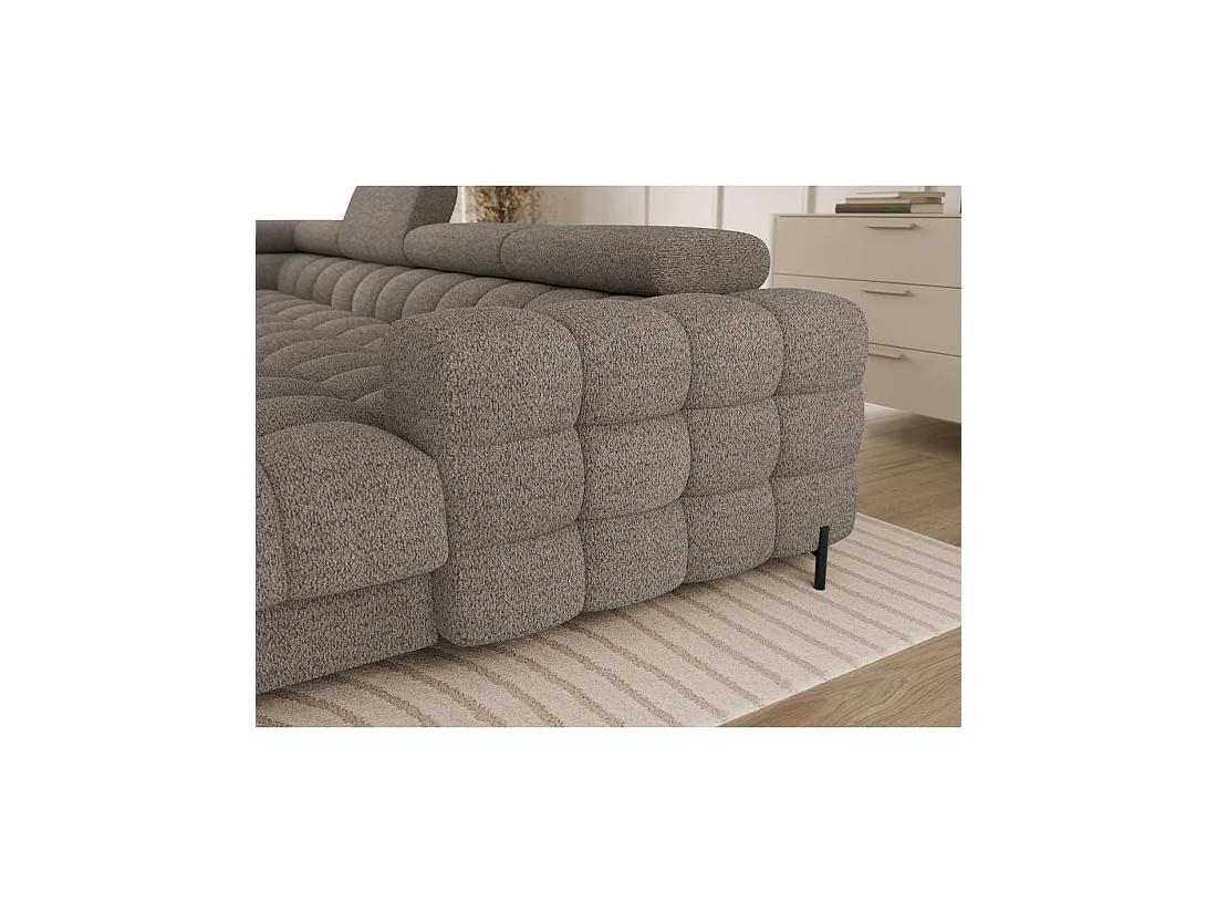 Canapé panoramique convertible Beige foncé angle gauche FERARIA 358x93x202cm