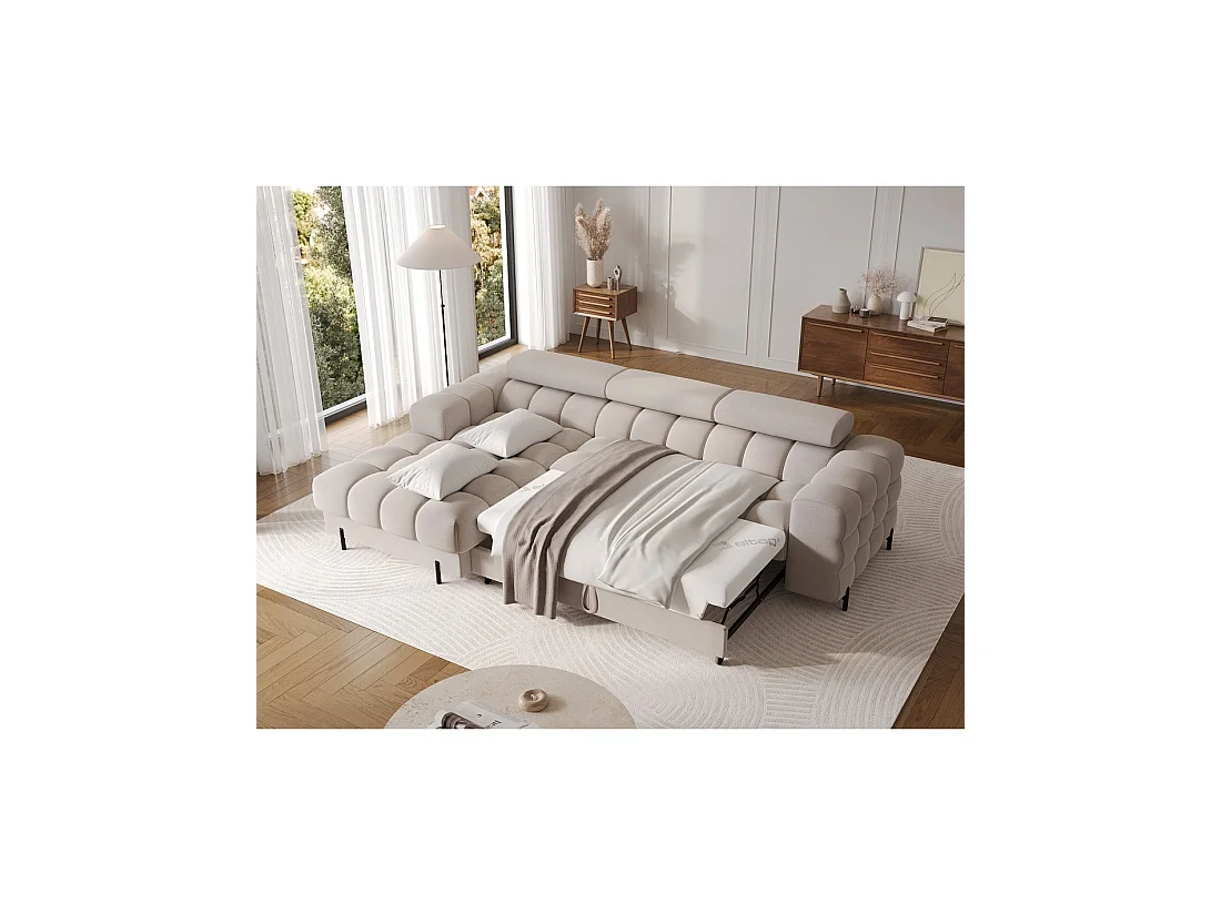 Canapé d'angle gauche convertible Beige confort premium 285x99x181cm FILTRO