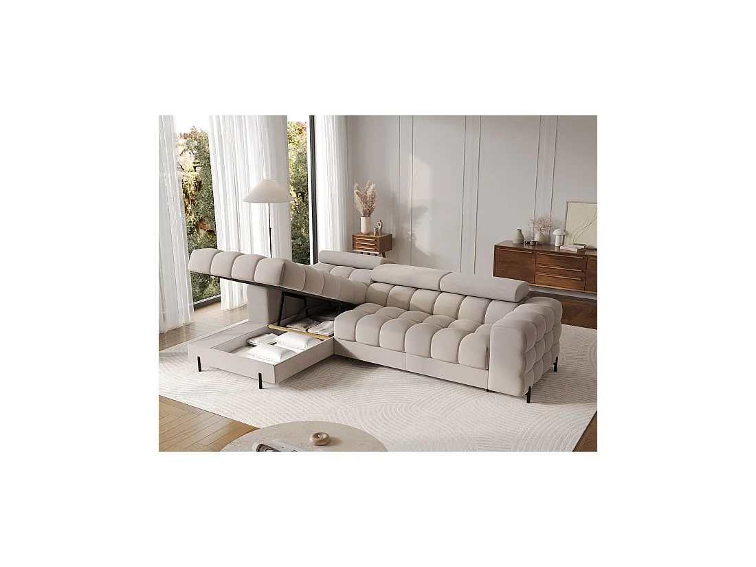 Canapé d'angle gauche convertible Beige confort premium 285x99x181cm FILTRO