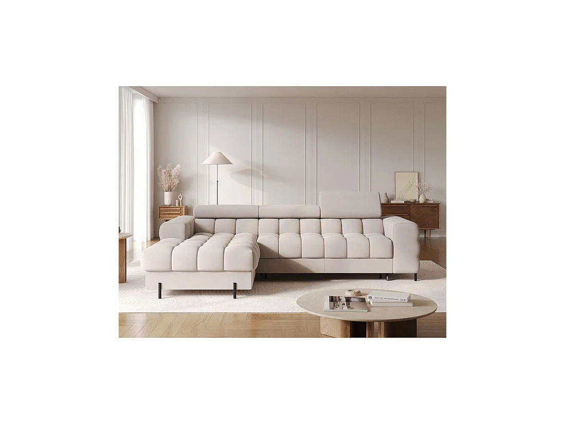 Canapé d'angle gauche convertible Beige confort premium 285x99x181cm FILTRO