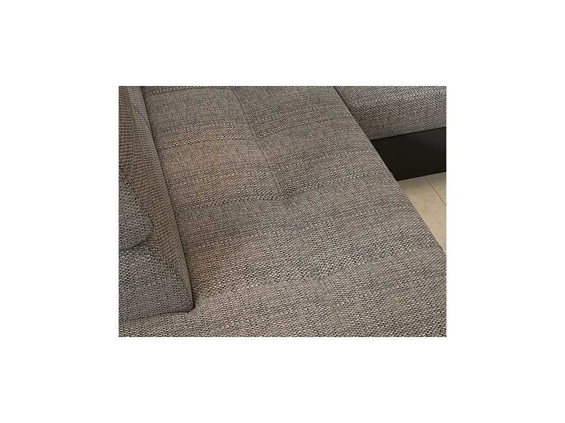 Sofá de esquina convertible PALAZZO 4 plazas gris y negro – ángulo derecho con 1 cojín