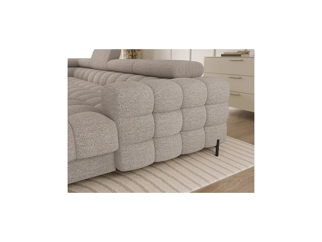 Canapé panoramique convertible Beige clair angle gauche FERARIA 358x93x202cm