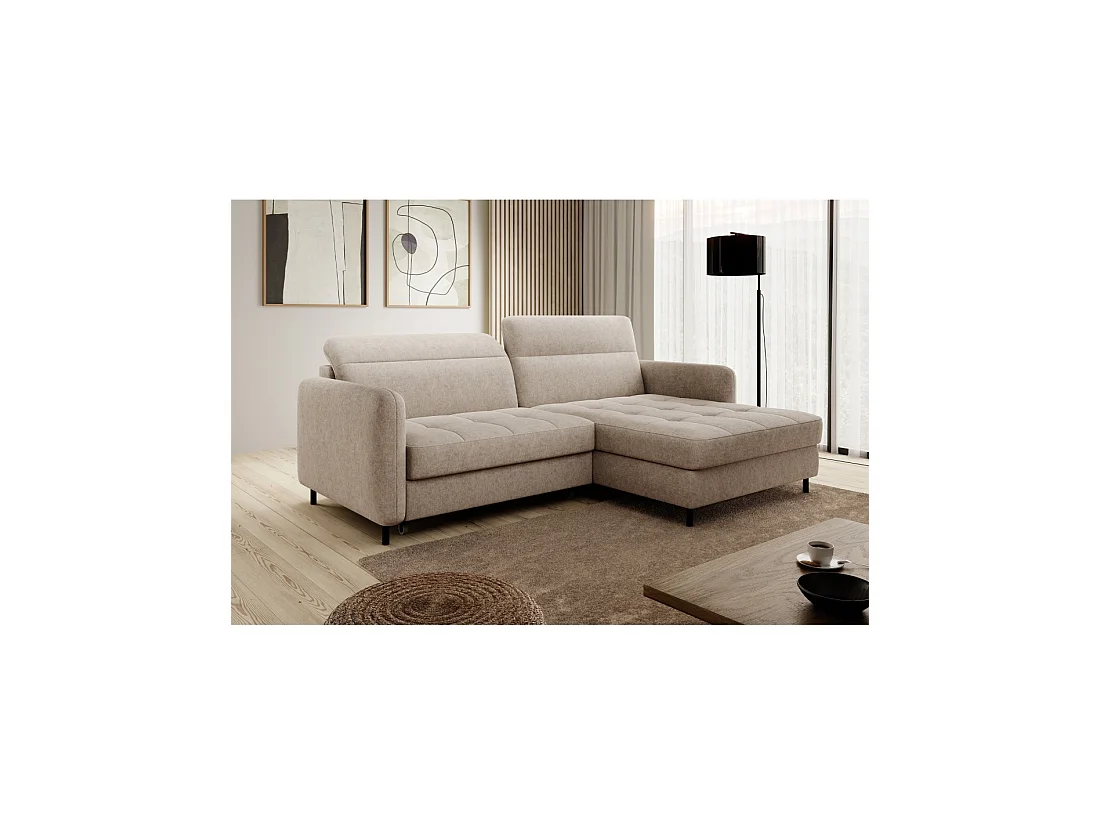 Canapé d'angle collection GOUMSI coloris Beige chiné
