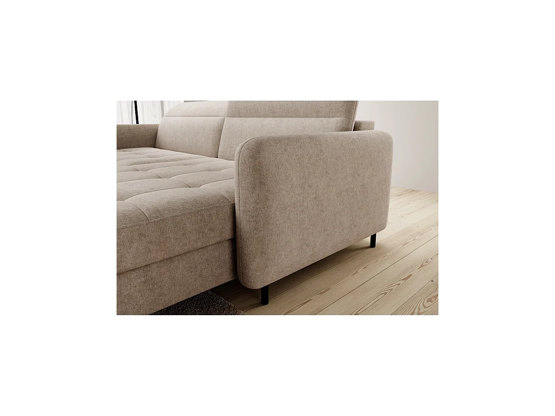 Canapé d'angle collection GOUMSI coloris Beige chiné