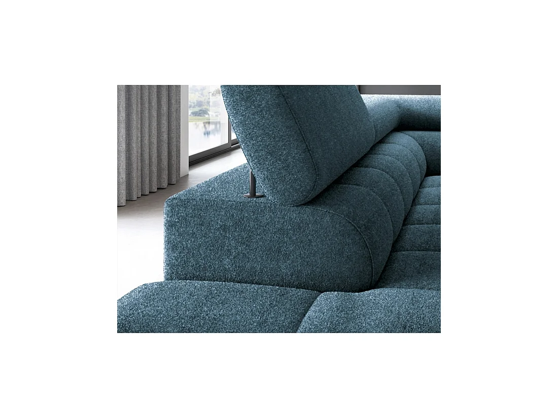 Canapé convertible Bleu foncé FERRUM 5 places angle gauche mousse HR 276x93x200cm