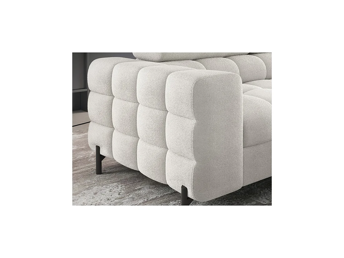 Canapé d'angle droit convertible Blanc alpin 5 places FERRUM méridienne confort 276x93x200cm