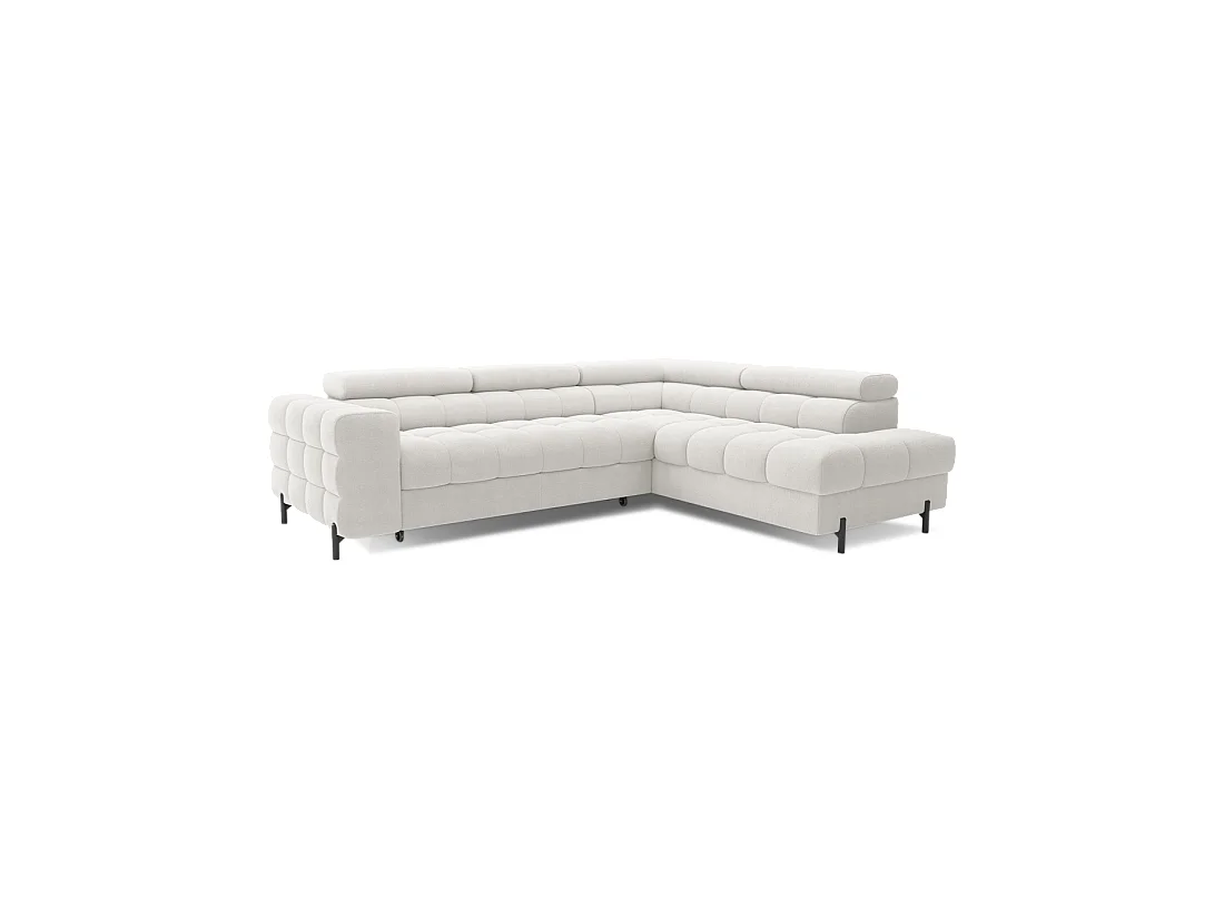 Canapé d'angle droit convertible Blanc alpin 5 places FERRUM méridienne confort 276x93x200cm