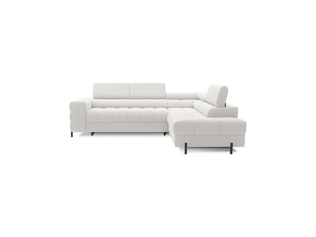 Canapé d'angle droit convertible Blanc alpin 5 places FERRUM méridienne confort 276x93x200cm