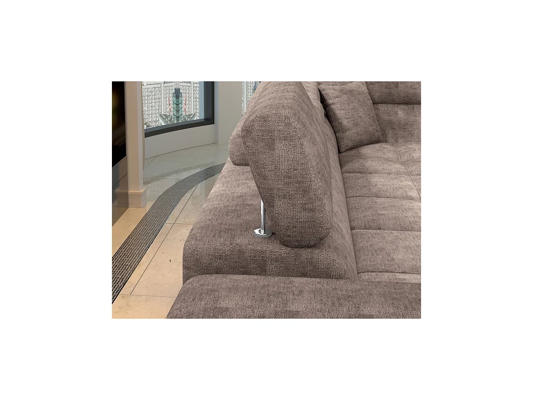 Canapé d'angle convertible PALAZZO 4 places marron – angle gauche avec coffre