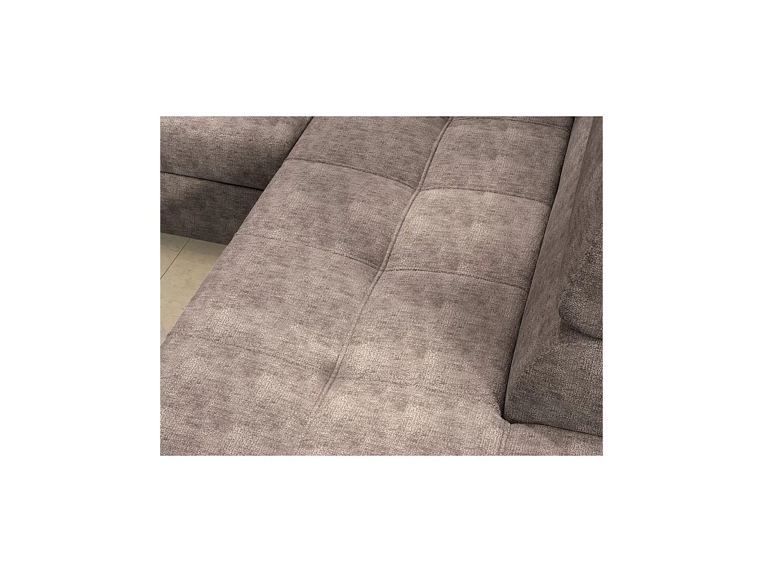 Canapé d'angle convertible PALAZZO 4 places marron – angle gauche avec coffre