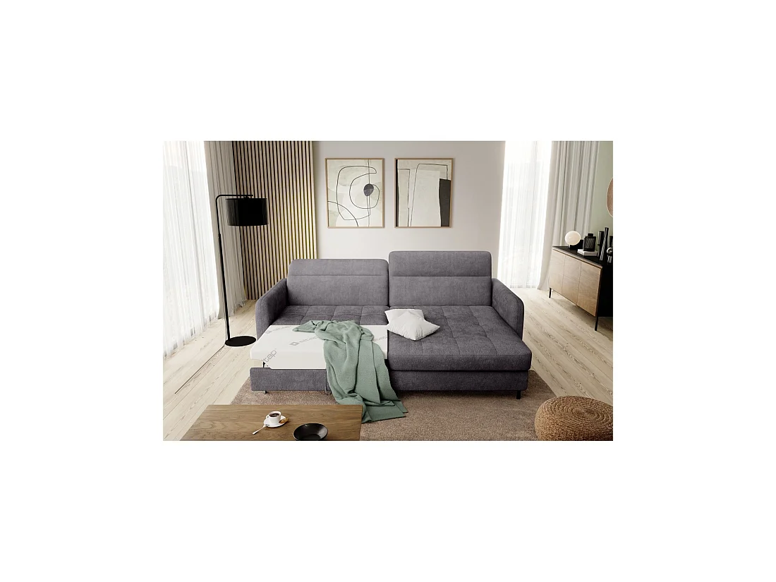 Sofá de esquina colección GOUMSI color Gris