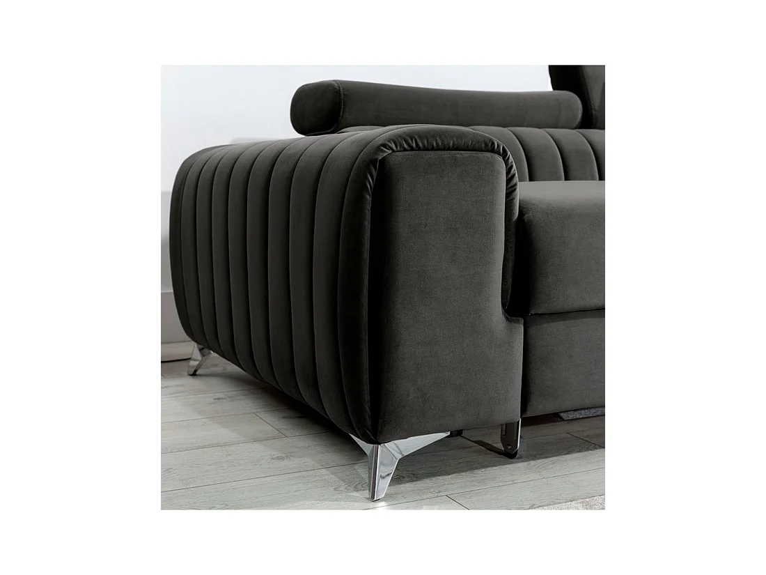 Canapé d'angle droit Gris foncé convertible 3 places JAYSON grand confort