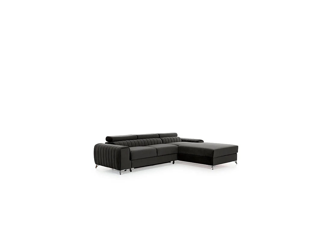 Canapé d'angle droit Gris foncé convertible 3 places JAYSON grand confort