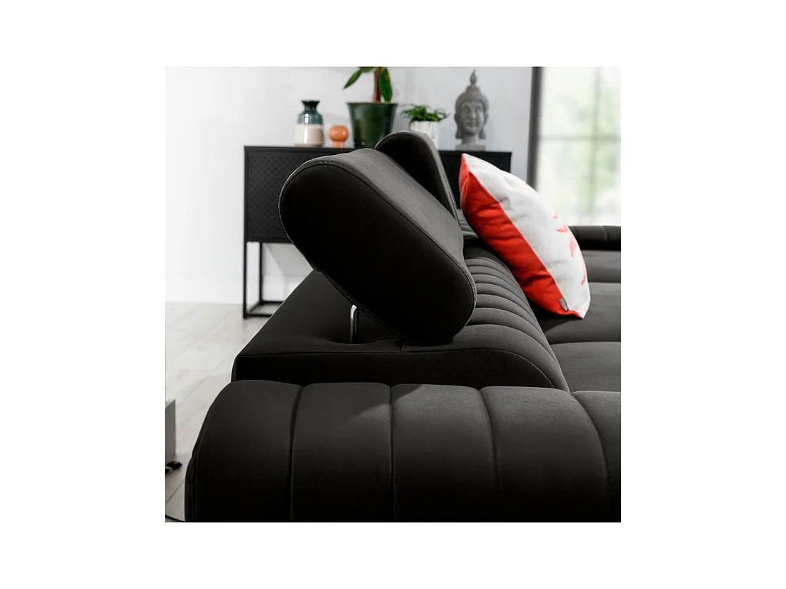Canapé d'angle droit Gris foncé convertible 3 places JAYSON grand confort