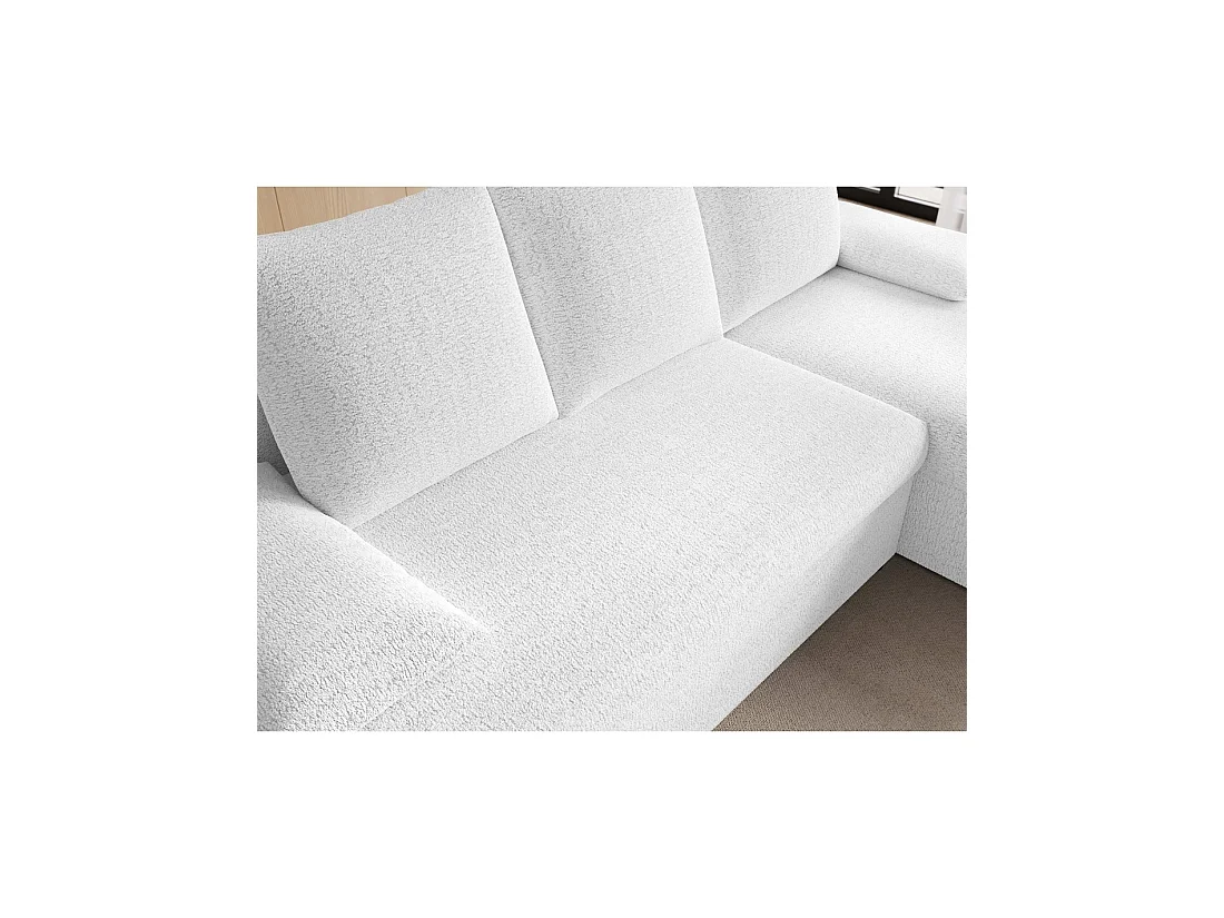 Canapé d'angle Blanc 3 places petit espace 206x90x146cm GINA