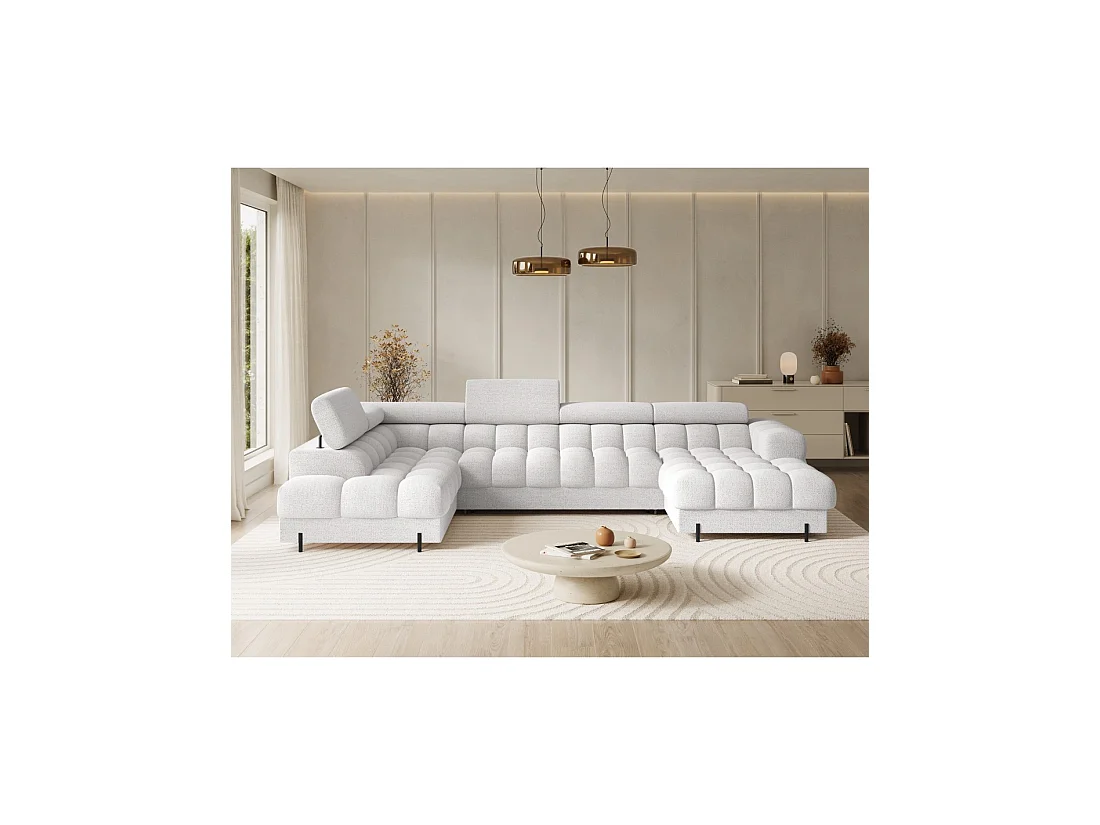 Canapé panoramique convertible Blanc angle gauche FERARIA 358x93x202cm