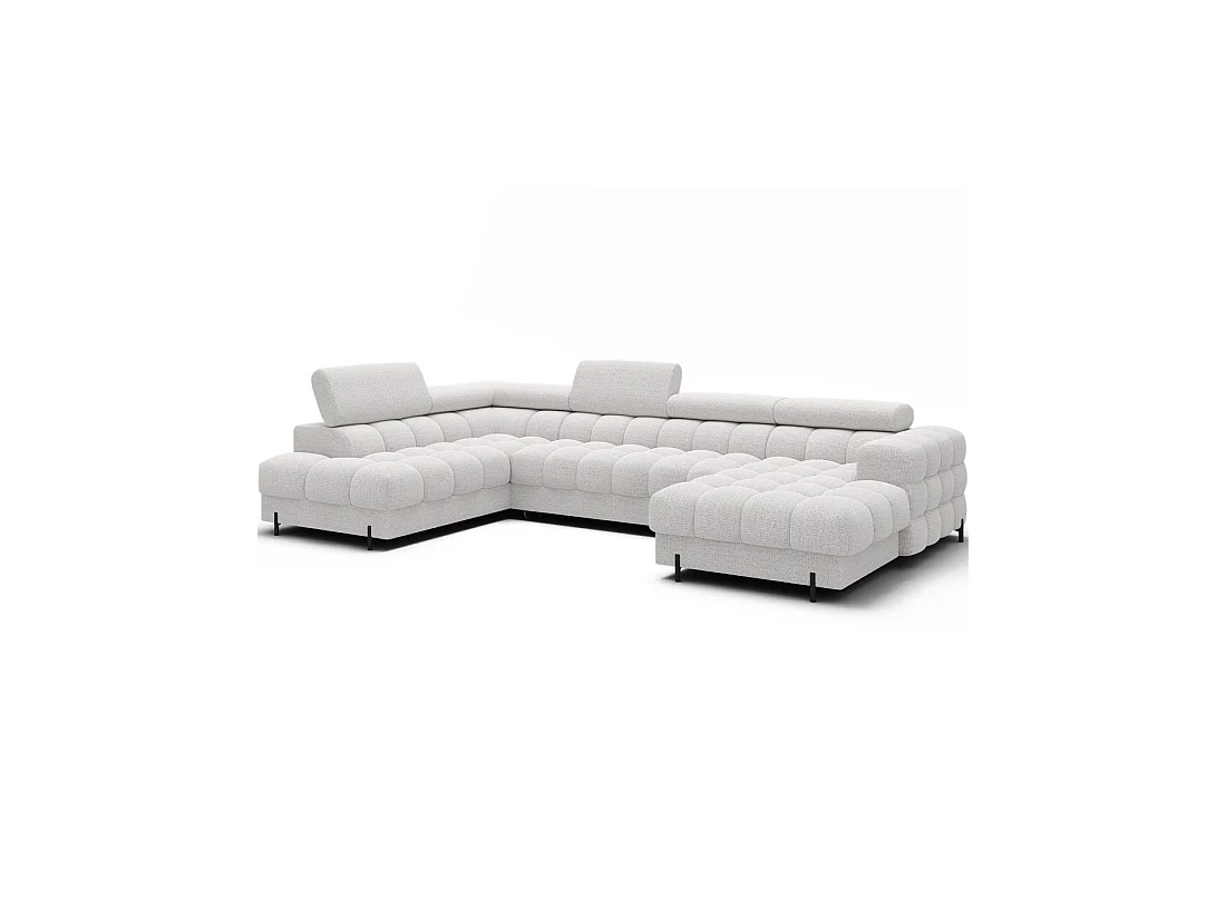 Canapé panoramique convertible Blanc angle gauche FERARIA 358x93x202cm