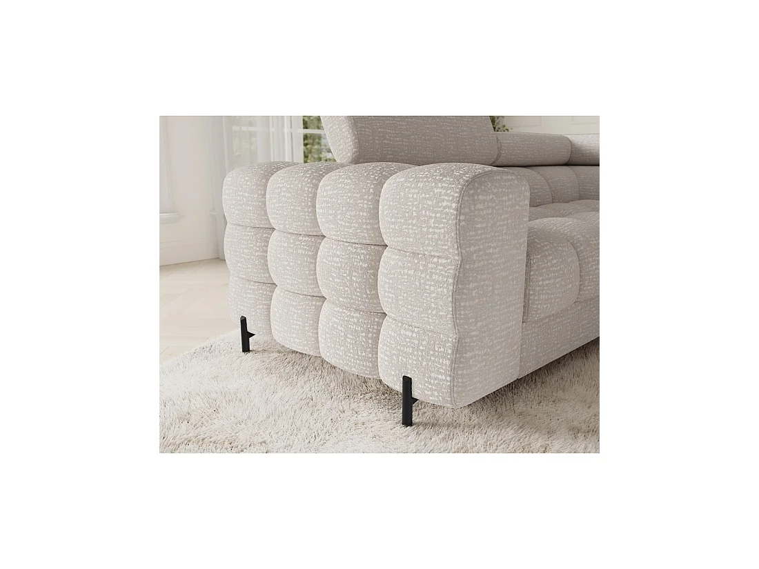 Canapé panoramique convertible FACTORY 3 places beige – angle droit avec coffre – version 5