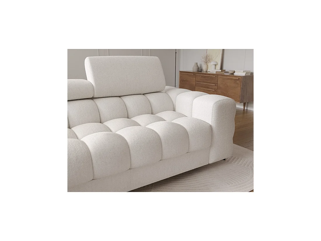 Canapé d'angle gauche convertible Blanc style épuré 285x99x181cm FILTRO