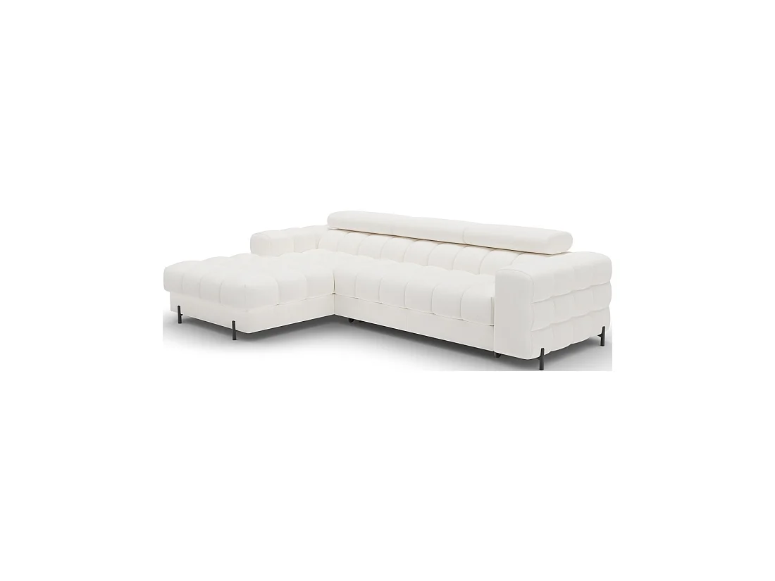 Canapé d'angle gauche convertible Blanc style épuré 285x99x181cm FILTRO