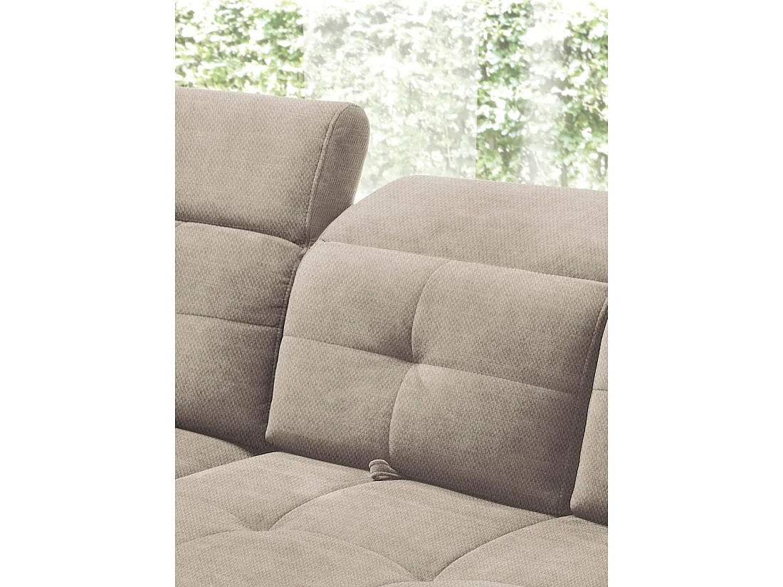 Canapé d'angle Beige 5 places angle gauche ressorts ondulés INFERNO
