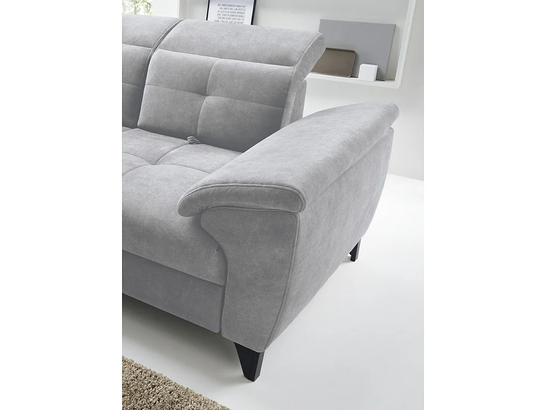 Canapé d'angle Gris 5 places angle gauche couchage 128x225cm INFERNO