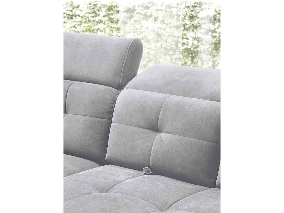 Canapé d'angle Gris 5 places angle gauche couchage 128x225cm INFERNO