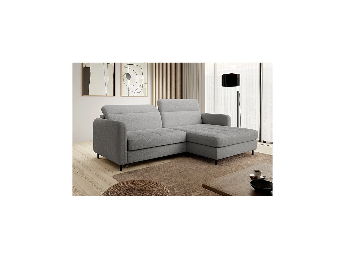 Sofá de esquina colección GOUMSI color Gris claro
