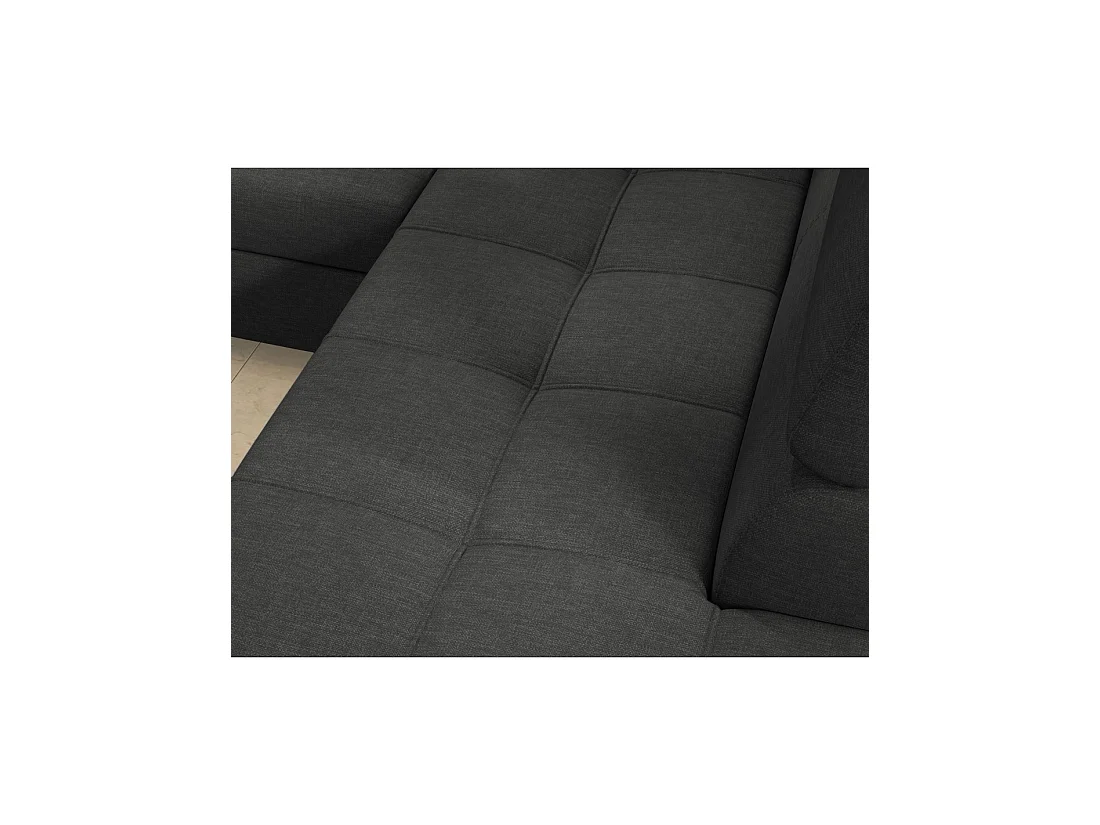 Canapé d'angle convertible PALAZZO 4 places gris foncé – angle gauche avec 1 coussin