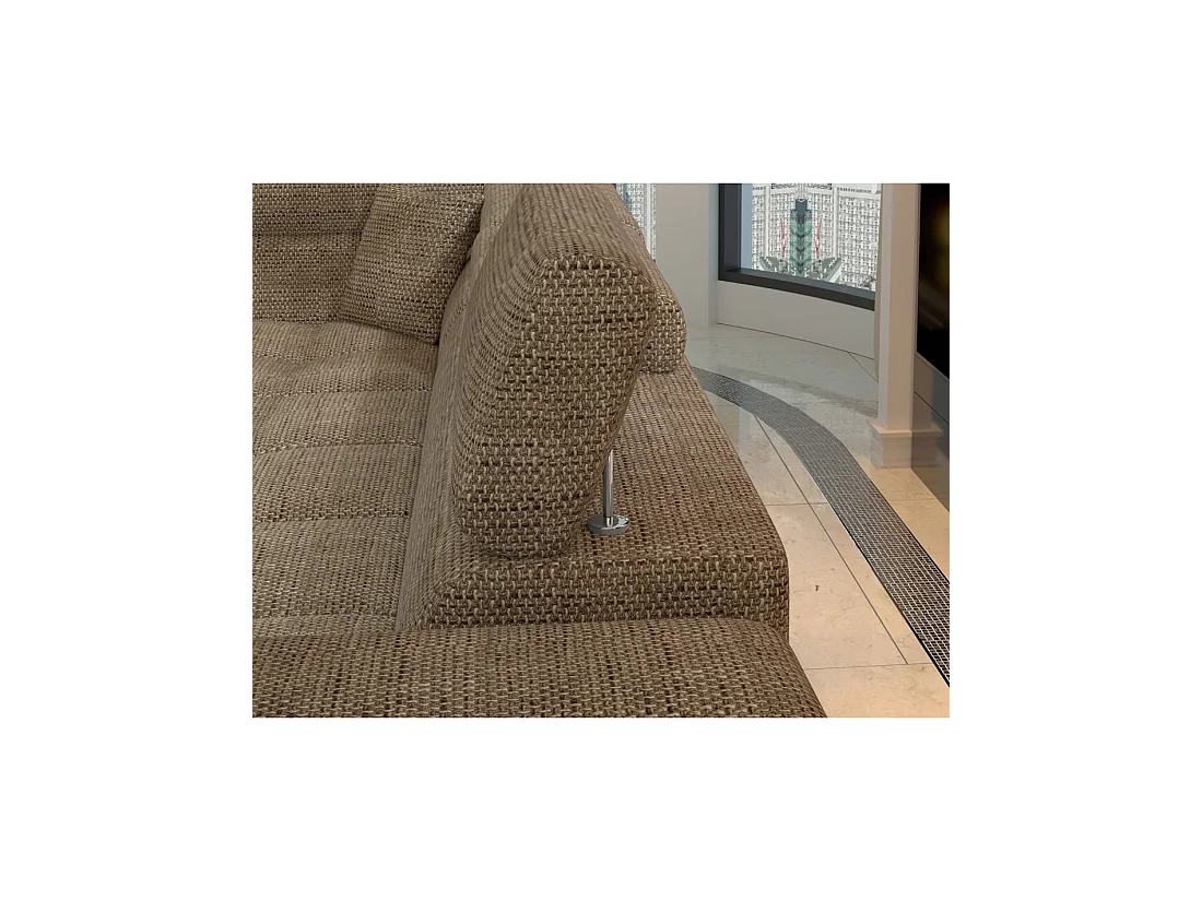 Sofá de esquina convertible PALAZZO 4 plazas beige – ángulo derecho con 1 cojín