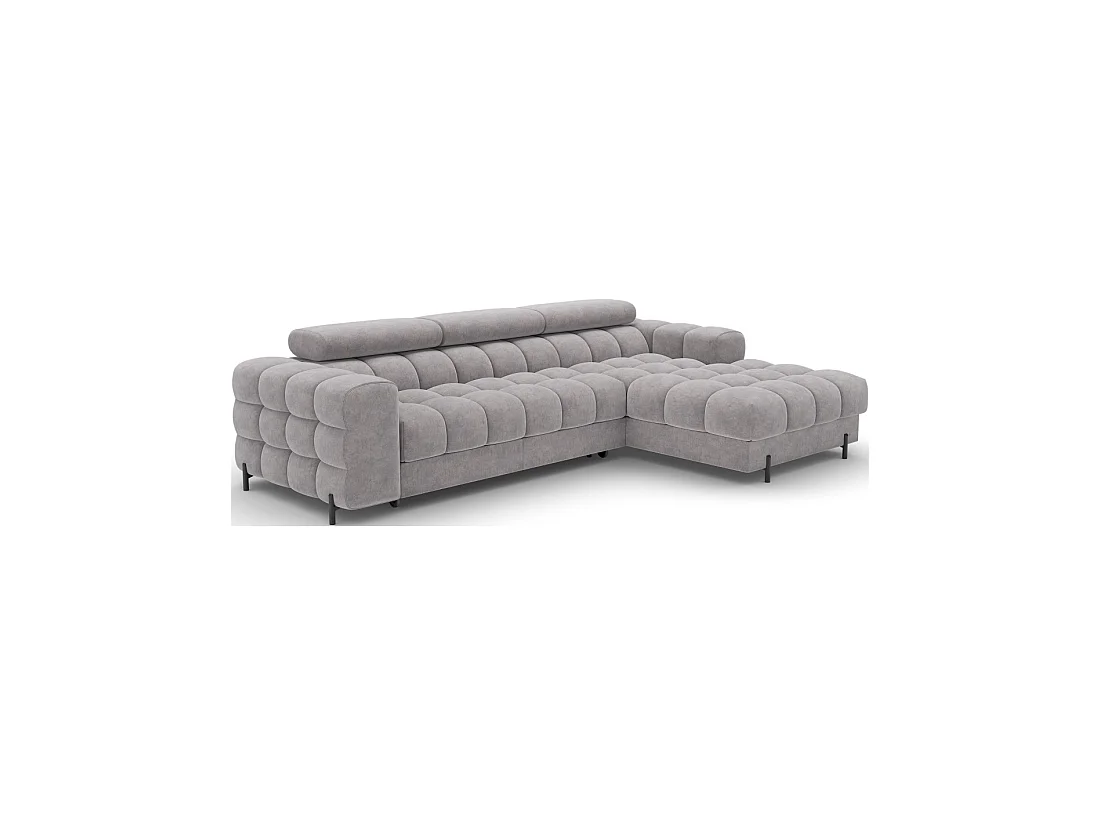 Canapé d'angle droit convertible Gris foncé chiné design élégant 285x99x181cm FILTRO