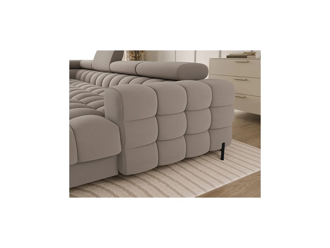 Canapé panoramique convertible Beige angle gauche FERARIA 358x93x202cm