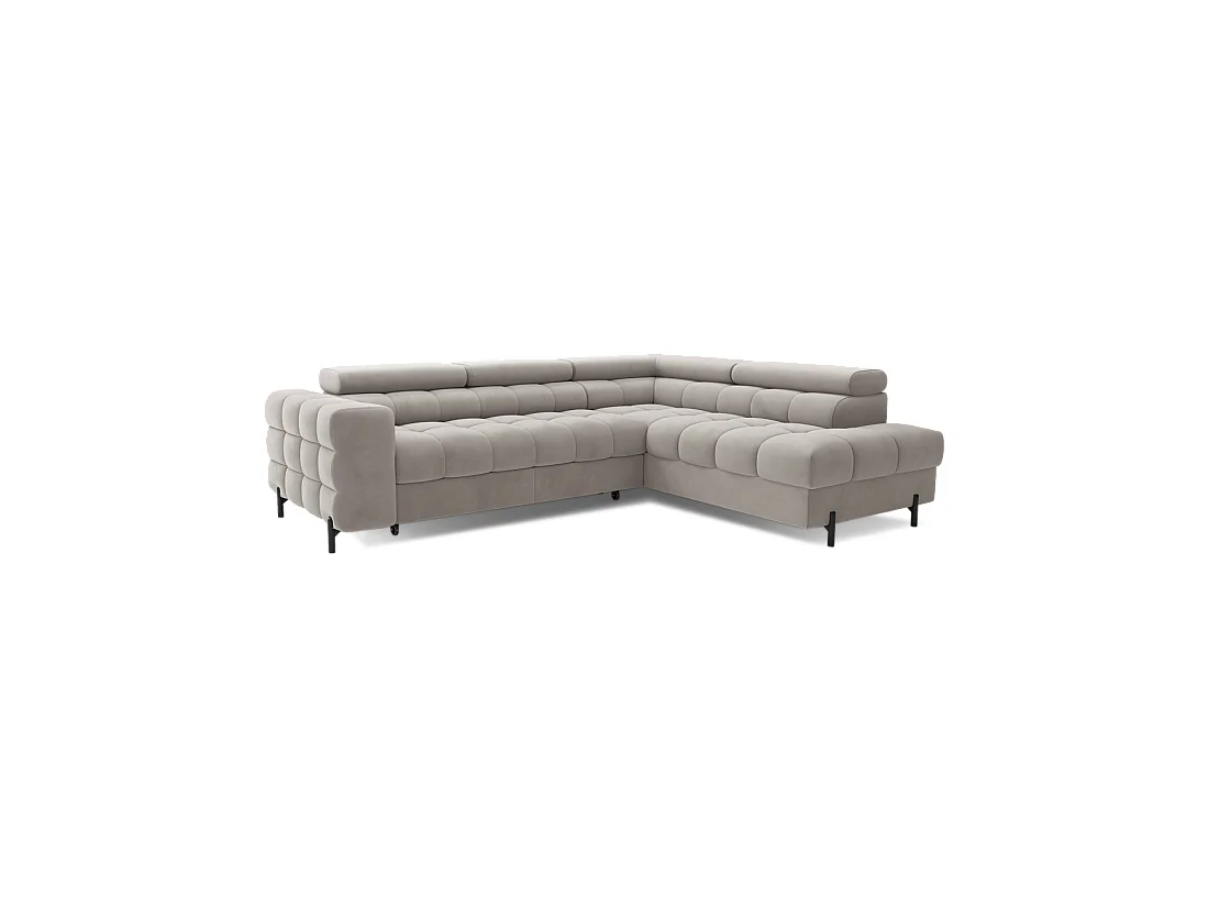 Canapé d'angle droit FERRUM Beige avec coffre salon familial 276x93x200cm
