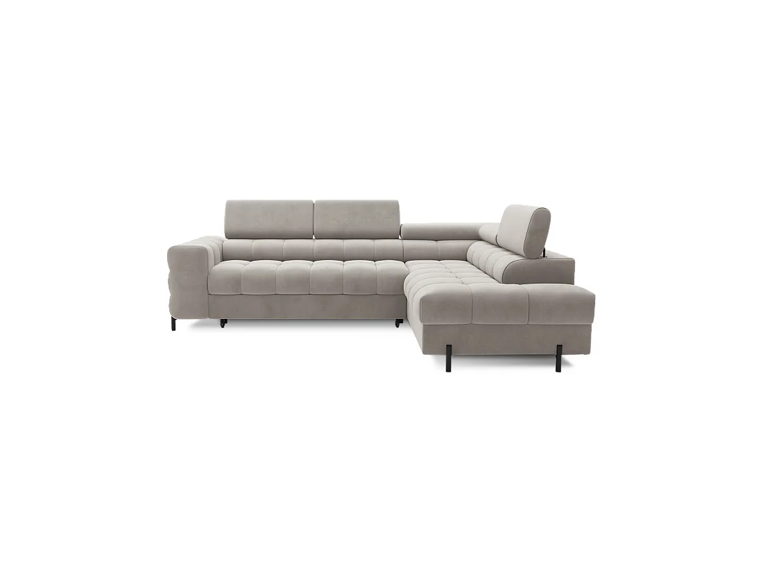 Canapé d'angle droit FERRUM Beige avec coffre salon familial 276x93x200cm