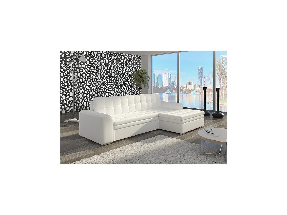 Canapé d'angle convertible CONFORTO 4 places blanc – angle droit