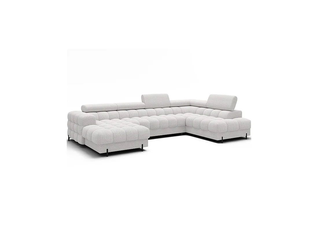 Canapé panoramique convertible Blanc angle droit FERARIA 358x93x202cm