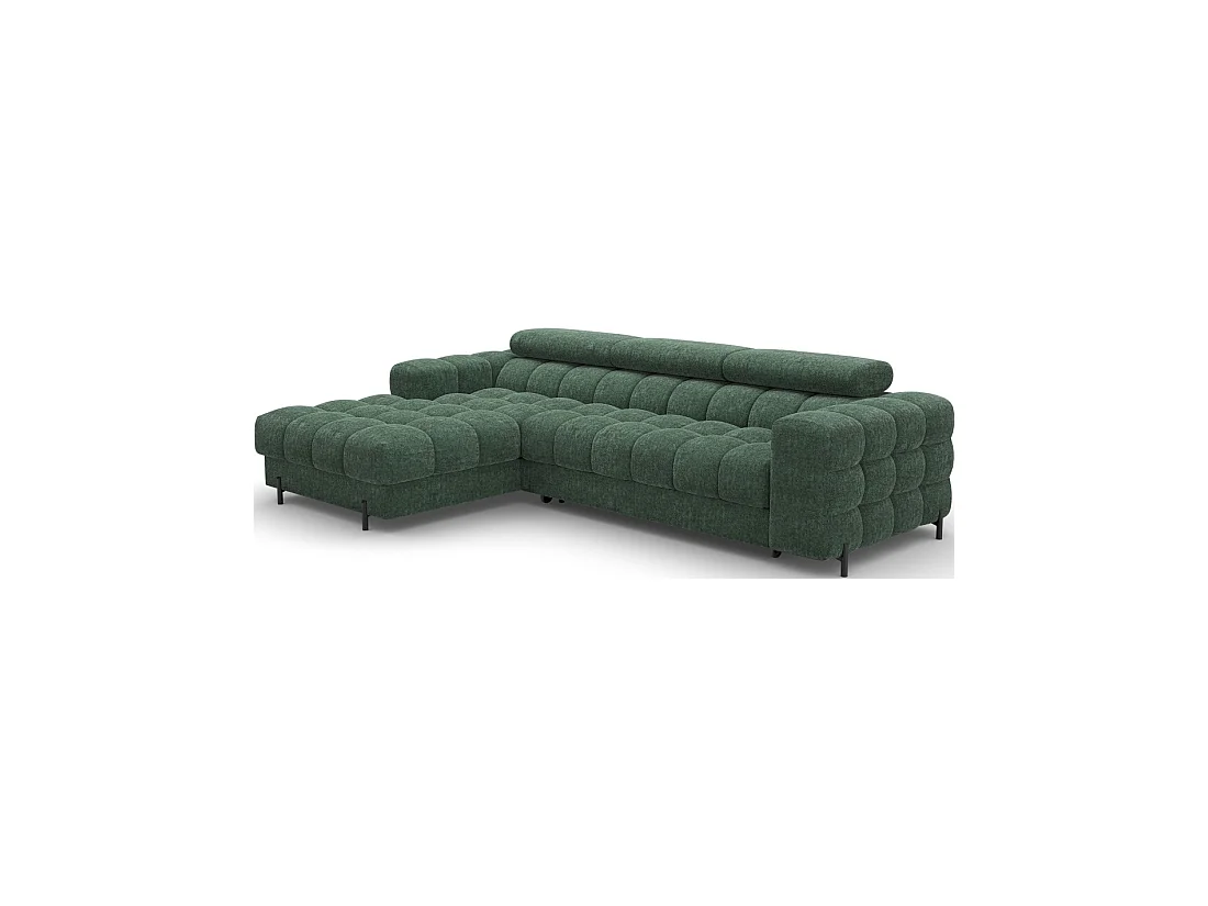 Canapé d'angle gauche convertible Emeraude style épuré 285x99x181cm FILTRO