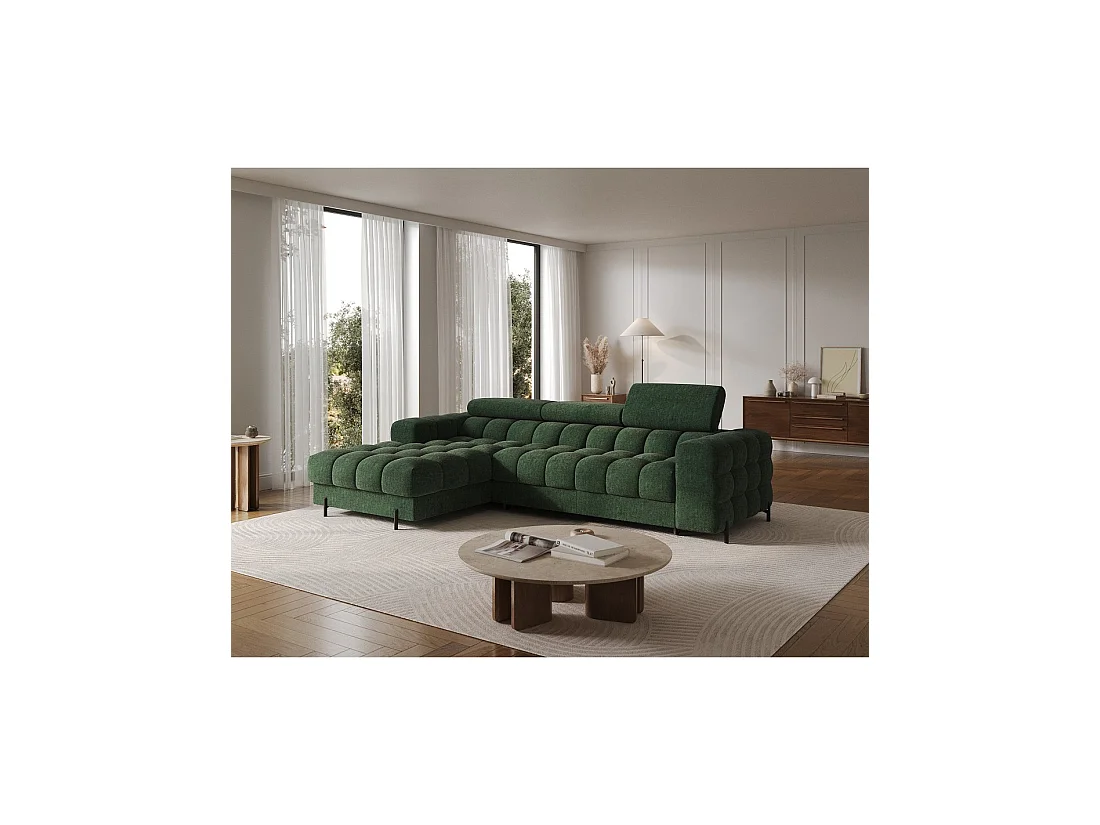 Canapé d'angle gauche convertible Emeraude style épuré 285x99x181cm FILTRO