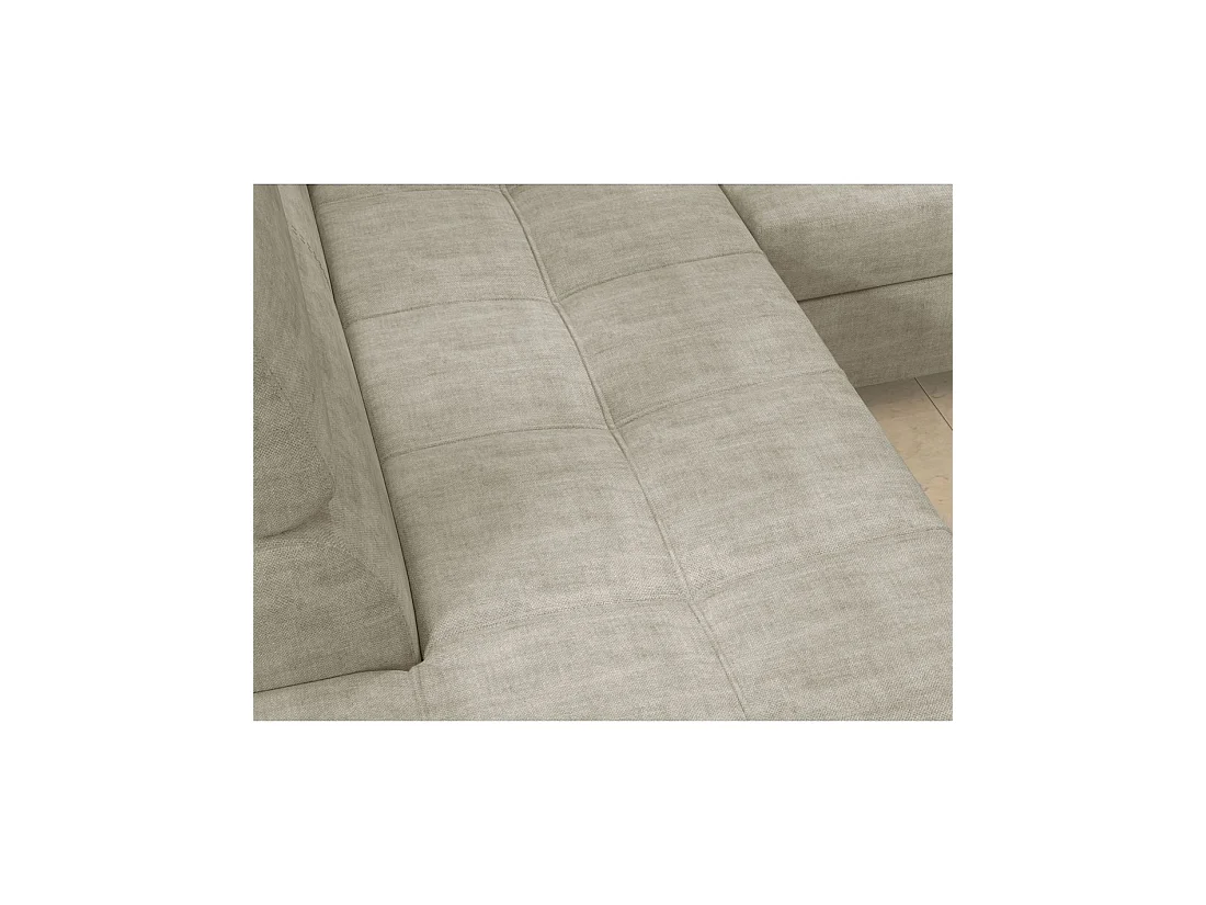 Sofá de esquina convertible PALAZZO 4 plazas beige – ángulo derecho con almacenaje