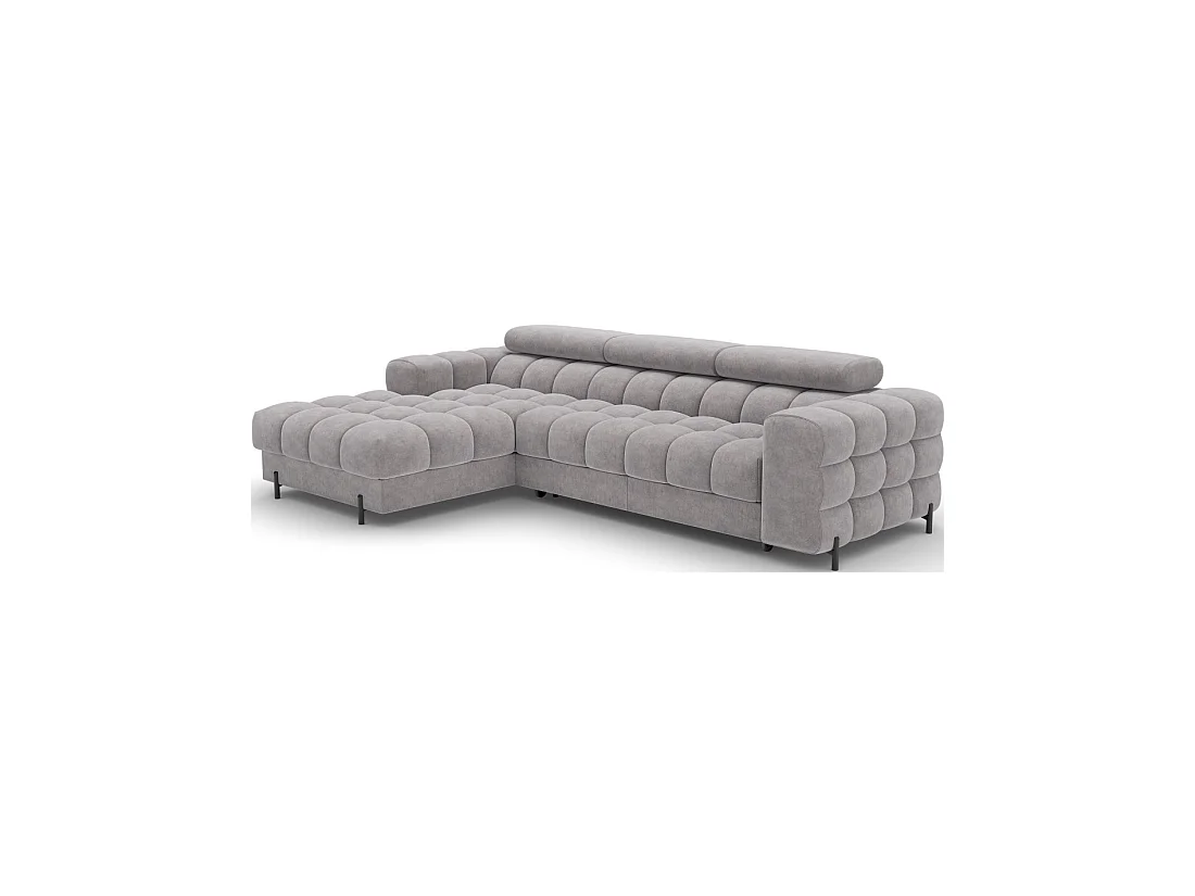 Canapé d'angle gauche convertible Gris design élégant 285x99x181cm FILTRO