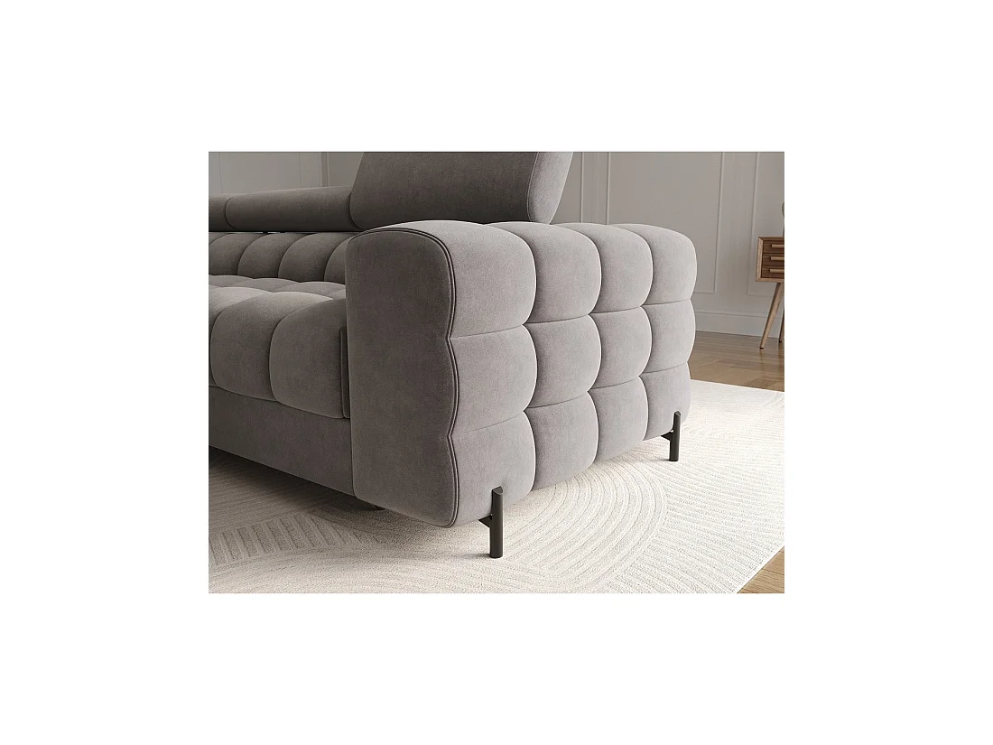 Canapé d'angle gauche convertible Gris design élégant 285x99x181cm FILTRO