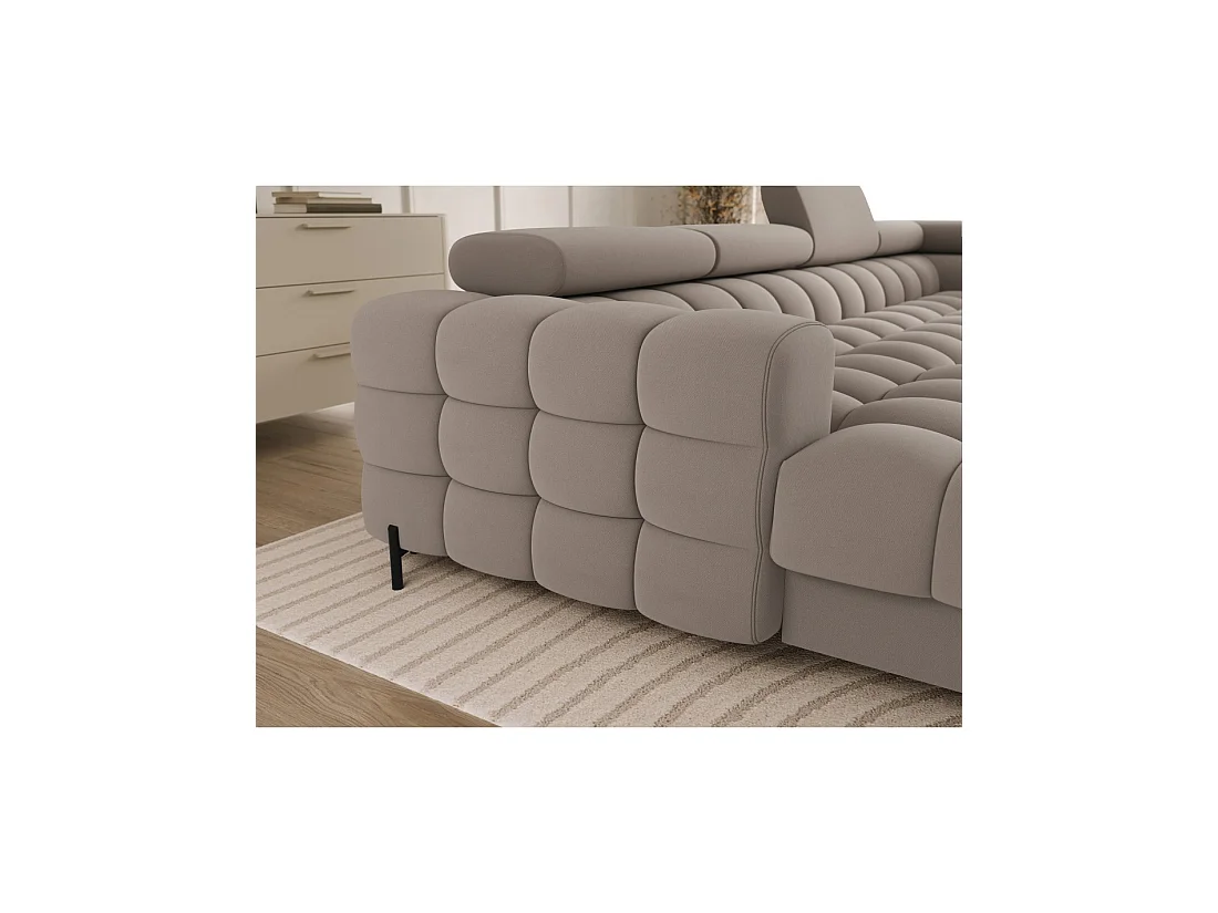 Canapé panoramique convertible Beige angle droit FERARIA 358x93x202cm