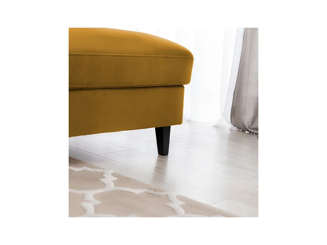 Canapé d'angle convertible jaune angle droit 4 places FABLE