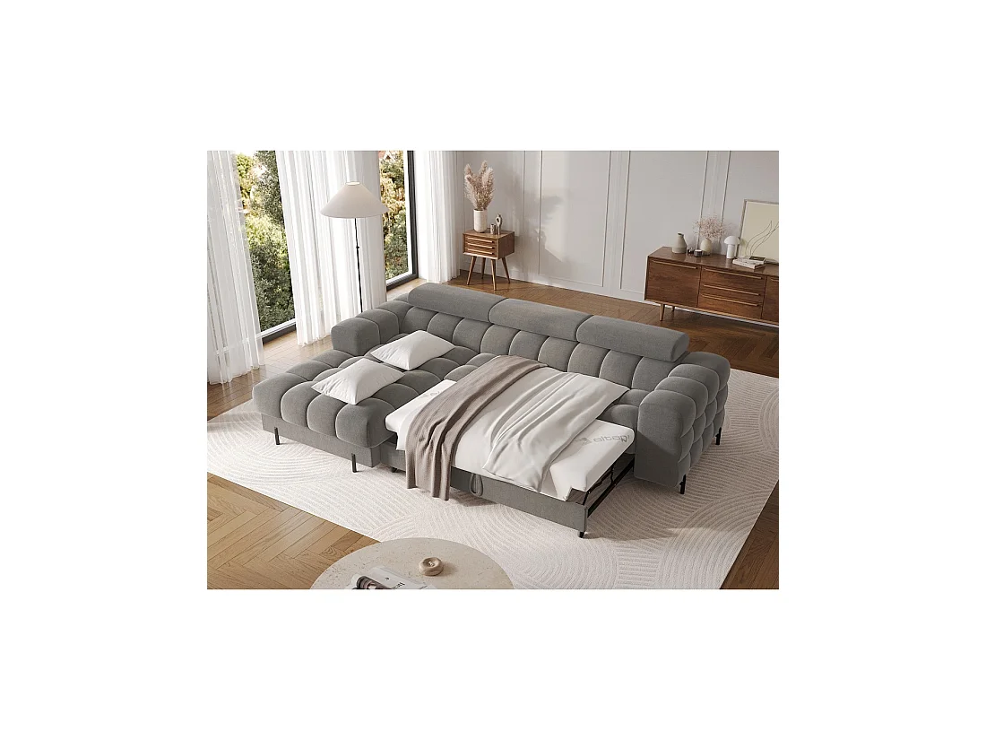 Sofá de esquina izquierda convertible Gris oscuro confort premium 285x99x181cm FILTRO